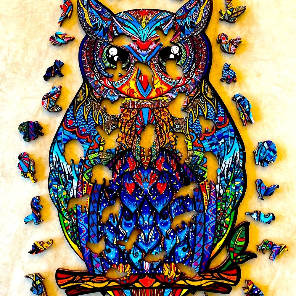 New In Box-Wooden jigsaw animal puzzle OWL